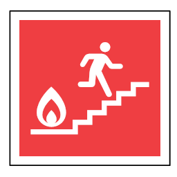 emergency exit fire sign sos stairs