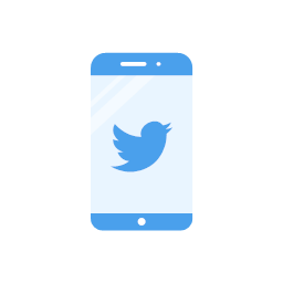 iphone phone twitter logo flat