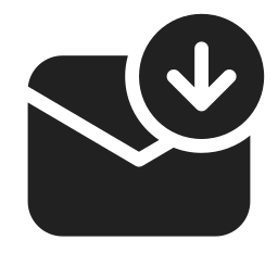 mail arrow down filled