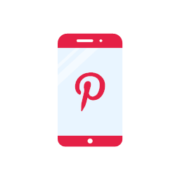 phone pinterest logo website flat