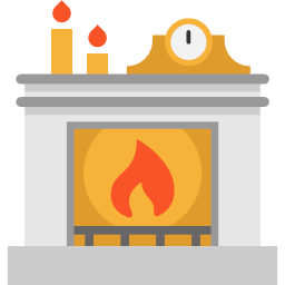 2 de 3 flat color fireplace icon