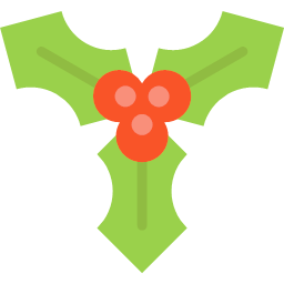 2 de 3 flat color mistletoe icon