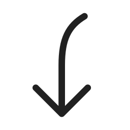 arrow curve down left regular