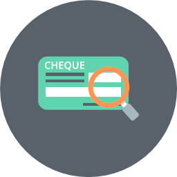 cash check cheque explore finance magnifier