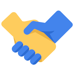 Company hands join shakehand work icon