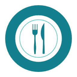 Cutlery hotel plate icon