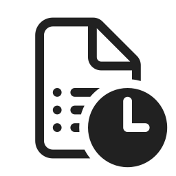 document bullet list clock regular