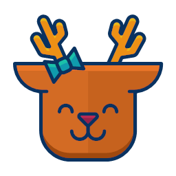 emoji emot happy reindeer smile