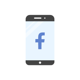 facebook logo mobile website flat