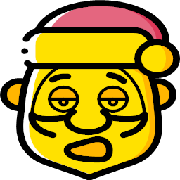 father christmas santa tired xmas yellow