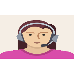 female headset person support user woman
