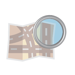 find glass magnifier map road zoom