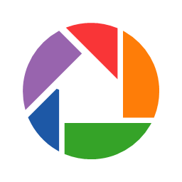 internet logo picasa technology video website    flat colorful