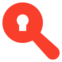 lock magnifier search  red and black