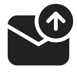 mail arrow up filled