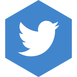 media social twitter flat  hexagon flat