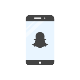 mobile phone snapchat logo flat
