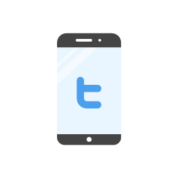 mobile twitter logo website flat