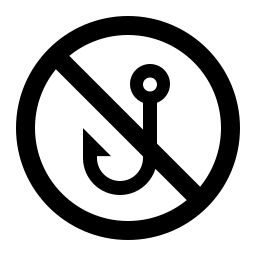 No fishing outlined icon